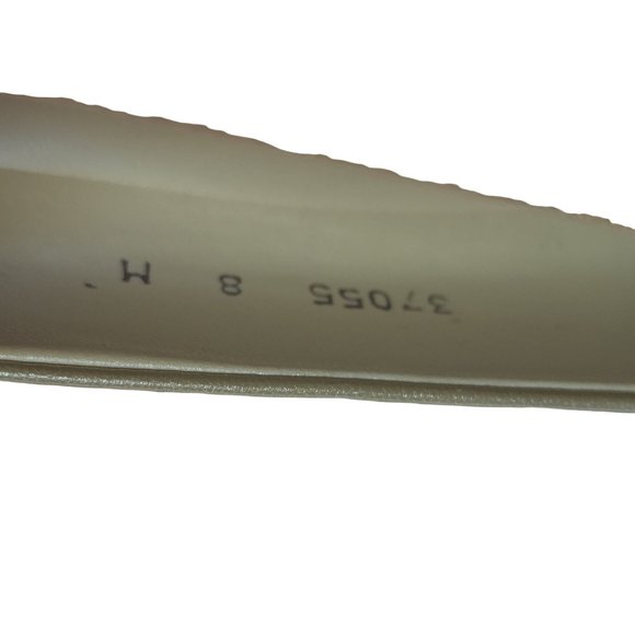 Proxy Shoes Womens Size 8 Platino Leather B Champaign Gold Toned Square Made In - Picture 4 of 10